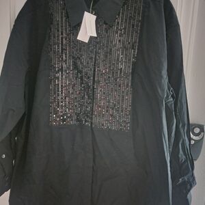 Banana Republic Black Sequin Top